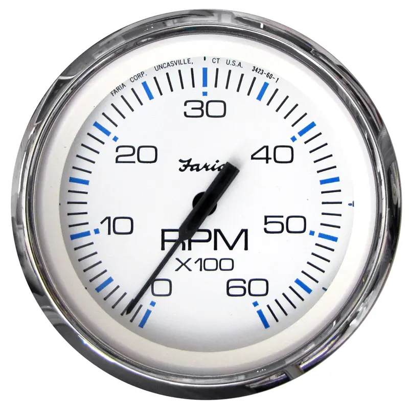 Faria Chesapeake 4" Stainless Steel Tachometer – 6000 Rpm For Gas Inboard & I/O – 33807 1