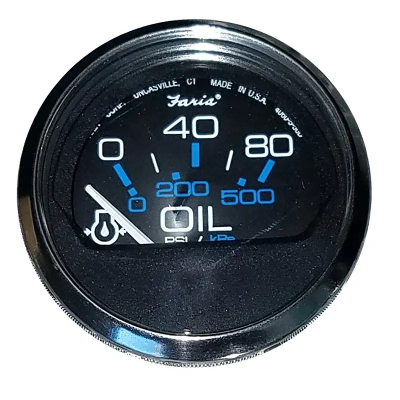 Faria Chesapeake Black 2-Inch Oil Pressure Gauge – 0–80 Psi Stainless Steel [13702] 1