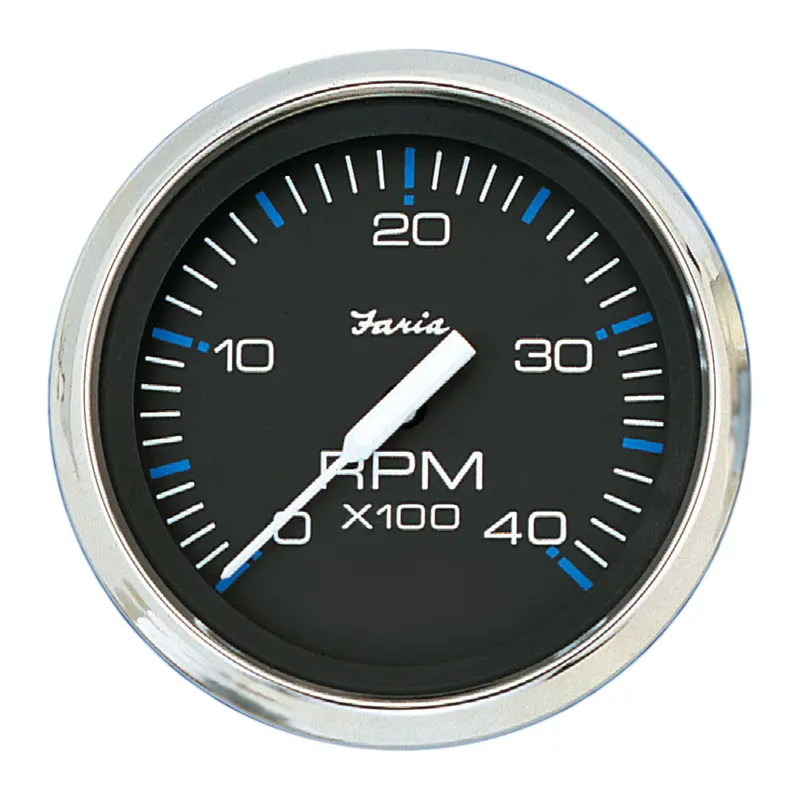 Faria Chesapeake Tachometer – 4-Inch Black Dial, 4000 Rpm Diesel Gauge 1
