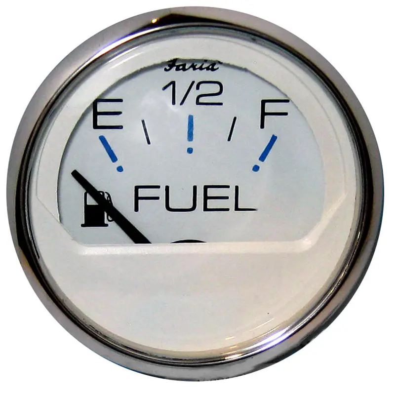 Faria Chesapeake White Ss 2-Inch Fuel Level Gauge – E–1/2–F Scale 1
