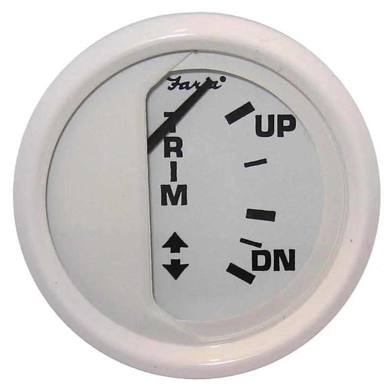 Faria Dress White 2" Trim Tab Gauge Compatible With Mercury, Mariner, Mercruiser, Volvo Dp, And Yamaha (2001+) 1