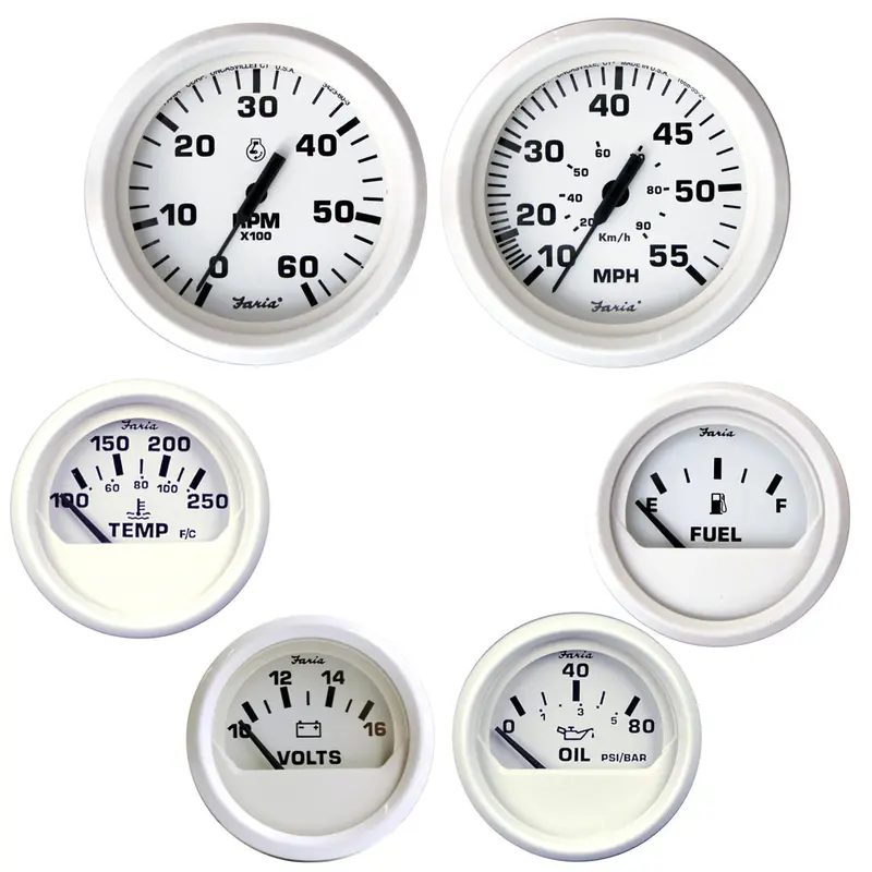 Faria Dress White Instrument Panel Kit For Inboard Engines (Kt9797) 1