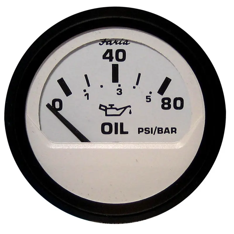 Faria Euro-Style 2-Inch Oil Pressure Gauge – White Dial, 80 Psi Range (12902) 1