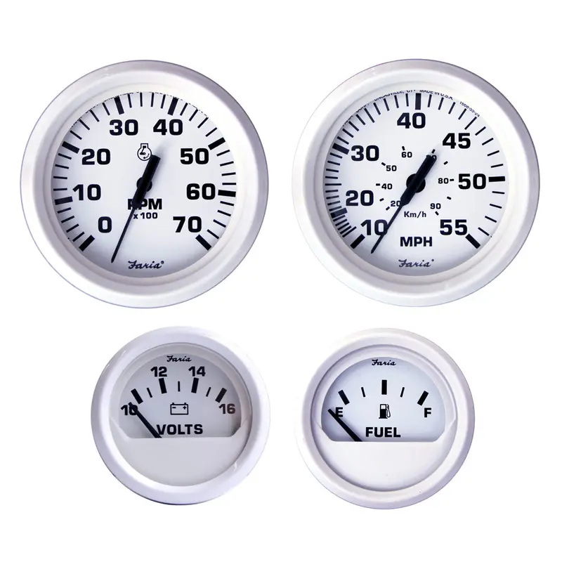 Faria White Faria Dress Gauge Set For Outboard Motors – Boxed Kit [Kt9794] 1