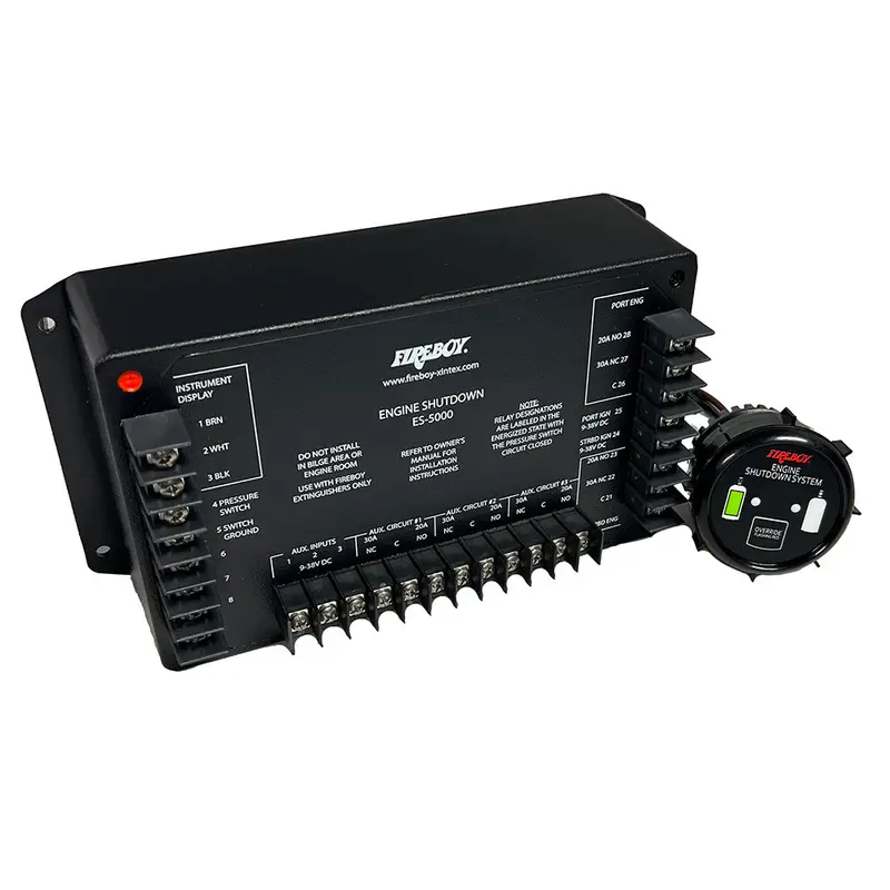 Fireboy-Xintex 5-Circuit Engine Shutdown System With 20A Relays And Round Display – Model Es-5000-01 1