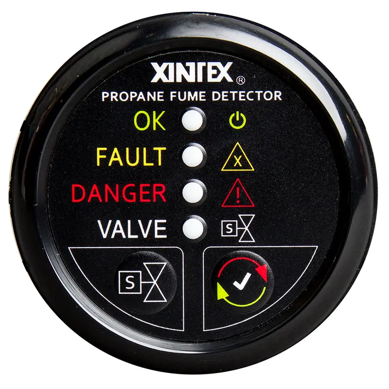 Fireboy-Xintex Single-Sensor Propane Detector With Auto-Shutoff (No Solenoid) – Black Bezel Model P-1Bnv-R 1