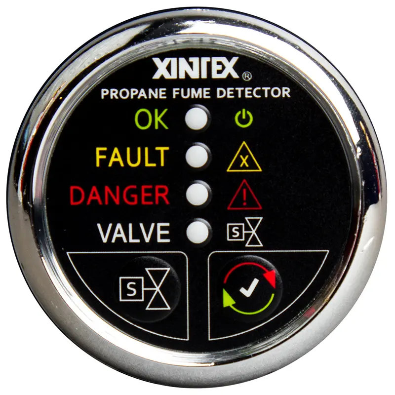 Fireboy-Xintex Single-Sensor Propane Detector With Auto-Shutoff (No Solenoid) – Chrome Bezel Model P-1Cnv-R 1