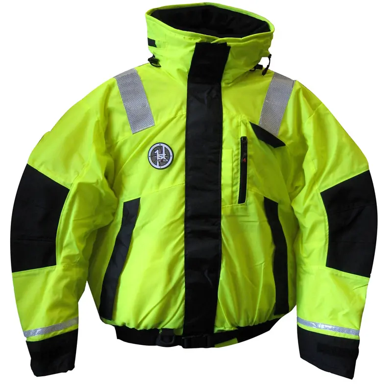 First Watch Ab-1100 Hi-Vis Yellow & Black Flotation Bomber Jacket – Medium 1