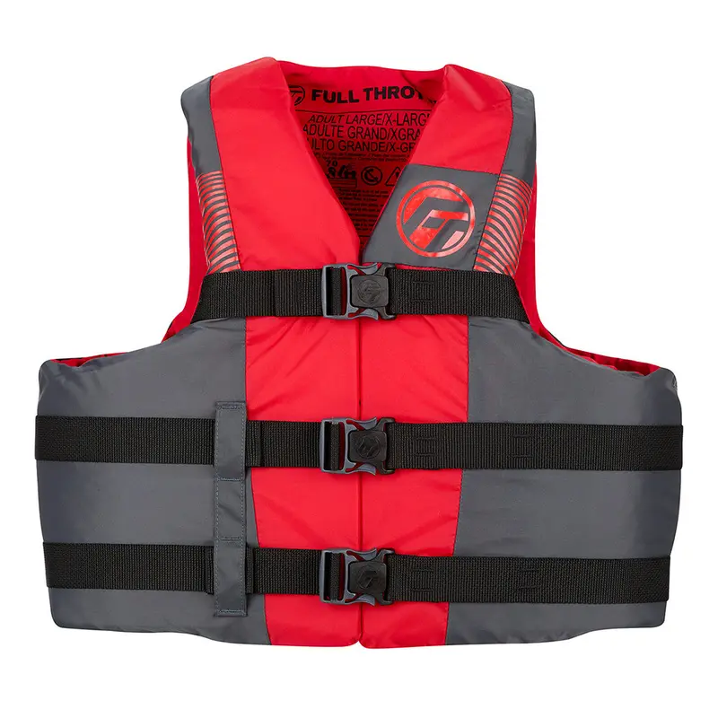 Full Throttle Adult Black/Red Nylon Life Jacket – L/Xl Size – Type Iii Pfd 1