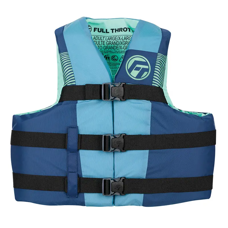 Full Throttle Youth Nylon Life Jacket – Blue/Black, Comfort-Fit Design [112200-500-002-26] 1