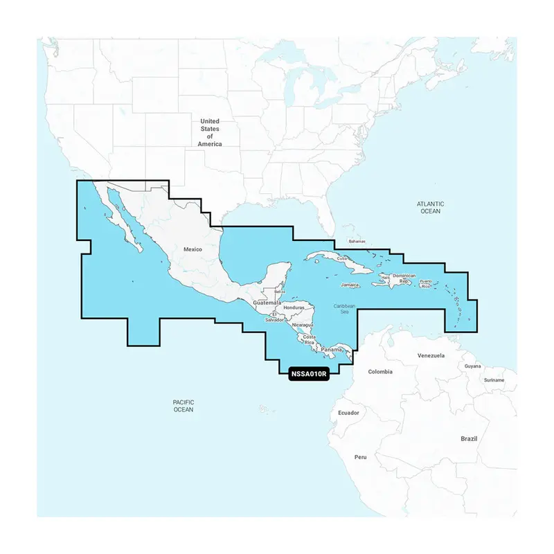 Garmin Navionics+ Chartplotter Map For Central America & Caribbean 1