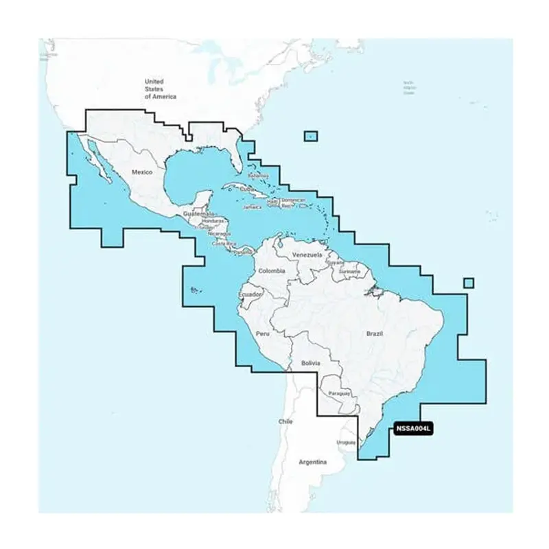 Garmin Navionics+ Nssa004L Marine Chart – Mexico To Brazil: Coastal & Inland Waterways 1