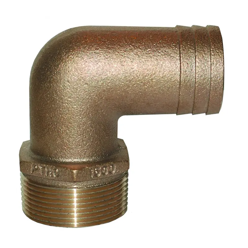 Groco Bronze 2-Inch Npt To Hose Elbow Fitting – 90° Standard-Flow Pipe Adapter [Pthc-2000] 1