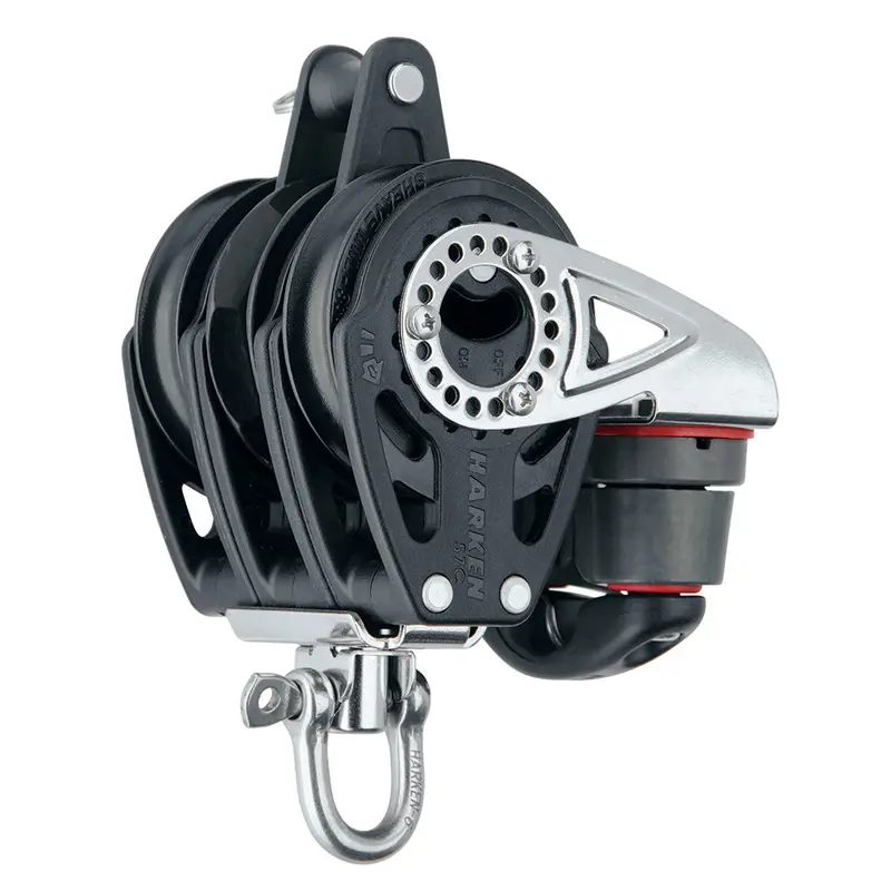Harken 2141 57Mm Triple Carbo Block – Swivel Base With Becket And Integrated Cam Cleat 1
