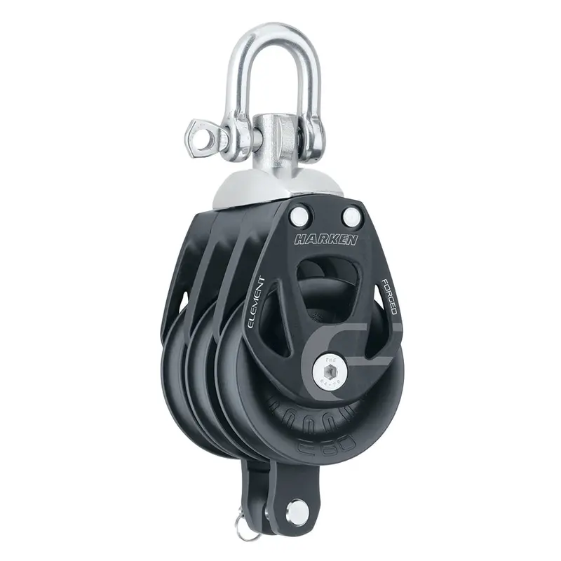 Harken 60Mm Triple Aluminum Swivel Block With Becket (Model 6273) 1