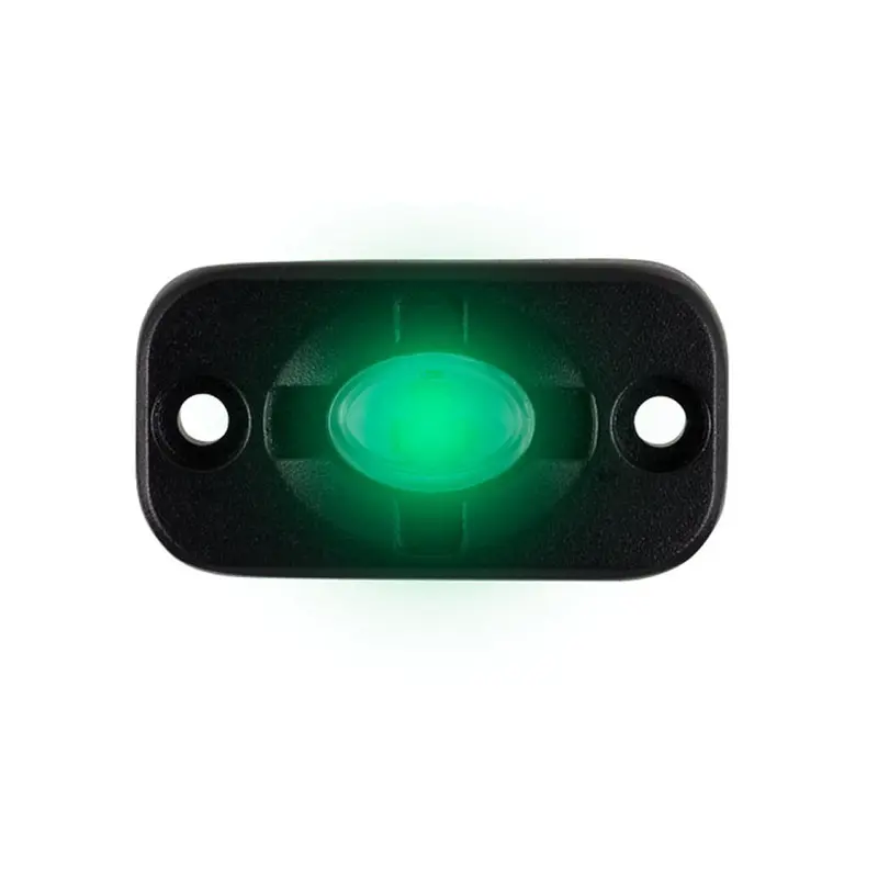 Heise 1.5" × 3" Auxiliary Accent Lighting Pod – Black Housing With Green Leds 1