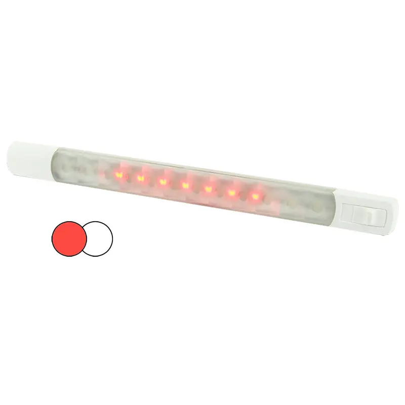 Hella Marine 958121001 12V White + Red Dual-Color Led Surface Strip Light With Switch 1