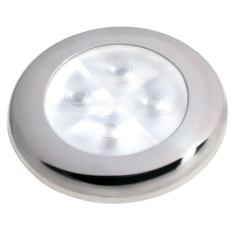 Hella Marine 980500521 Slim Line Enhanced-Brightness Courtesy Lamp – White Led, Stainless Bezel, 12V 1
