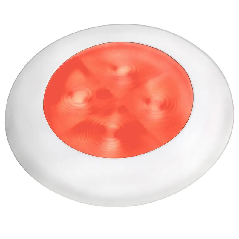 Hella Marine 980508241 Red Led Round Courtesy Light — White Bezel, 24V 1