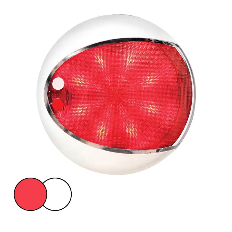 Hella Marine Euroled 130 Surface-Mount Touch Lamp – Red/White Dual Mode, White Housing 1