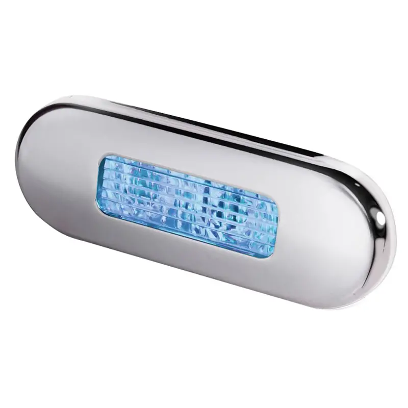 Hella Marine Surface-Mount Oblong Courtesy Lamp – Blue Led, Stainless Steel Bezel 1