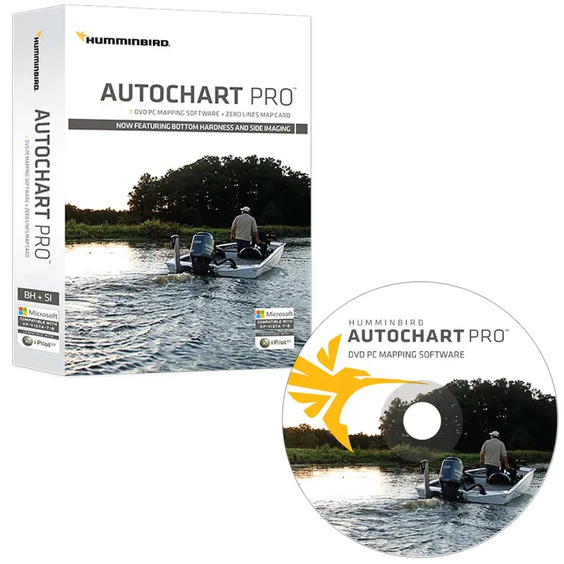 Humminbird Autochart Pro Pc Mapping Software Dvd + Zero Lines Map Card (600032-1) 1