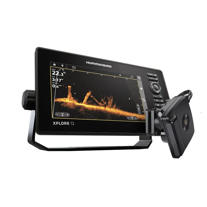 Humminbird Xplore 12 With Cmsi+ & Mega Live 2 Transom Mount Kit 1