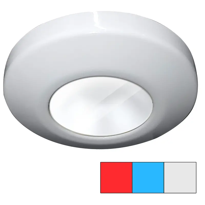 I2Systems Profile P1120 Tri-Color Surface Light – Red / Cool White / Blue, White Housing 1