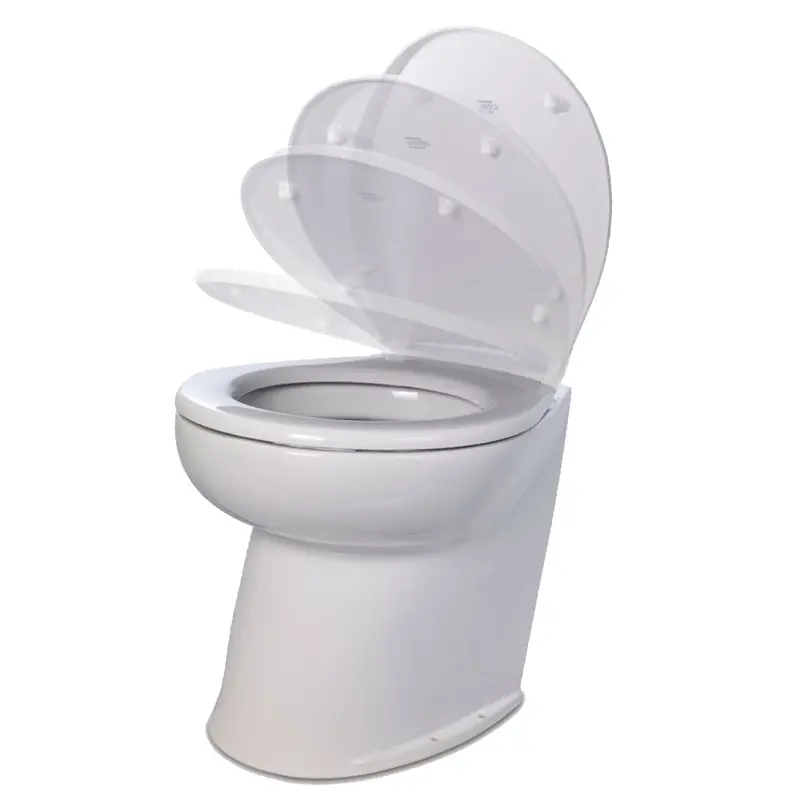 Jabsco Deluxe 14" Angled-Back Freshwater Electric Marine Toilet – 12V With Solenoid Valve & Soft-Close Lid [58060-3012] 1