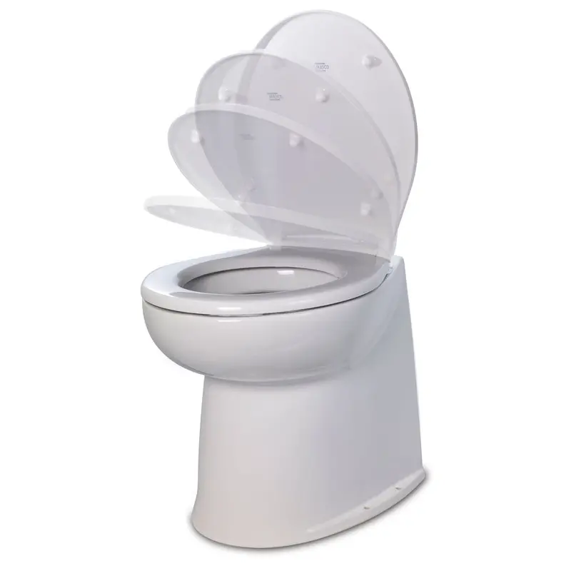 Jabsco Deluxe 14" Straight-Back Freshwater Electric Marine Toilet – 12V With Solenoid Valve & Soft-Close Lid [58080-3012] 1