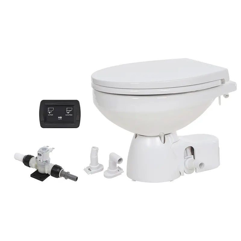 Jabsco Quiet Flush E2 Marine Toilet – Fresh Water System, 24V Dc, Standard Bowl With Soft-Close Lid [38045-4194Rsp] 1