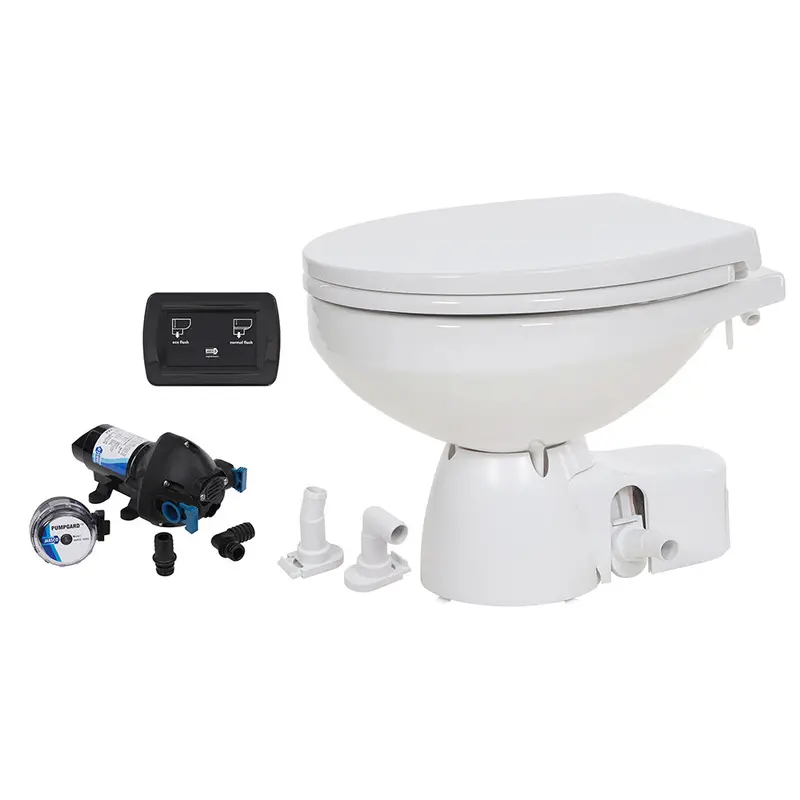 Jabsco Quiet Flush E2 Marine Toilet – Raw Water System, 24V Dc, Standard Bowl With Soft-Close Lid [38245-4194Rsp] 1
