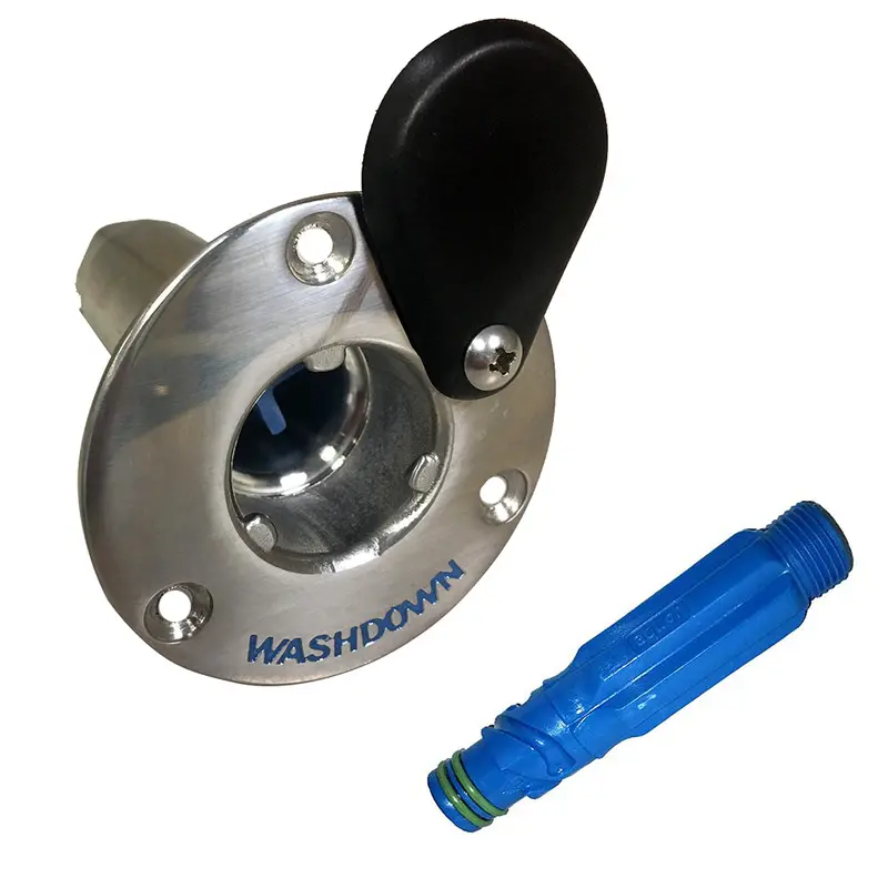 Jabsco Stainless Steel Quick-Release Deck Fitting With Hose Adapter [31911-0000] 1