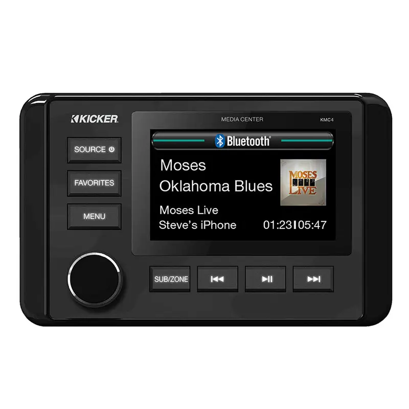Kicker Kmc4 Weatherproof Gauge-Style Bluetooth Media Center 1