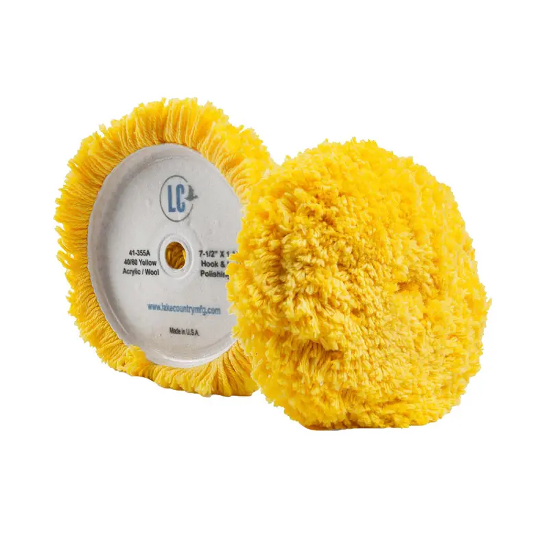 Lake Country Yellow 40/60 Unsteamed Wool-Acrylic Pad – 7.5" × 1.5" [41-355A-Lc] 1