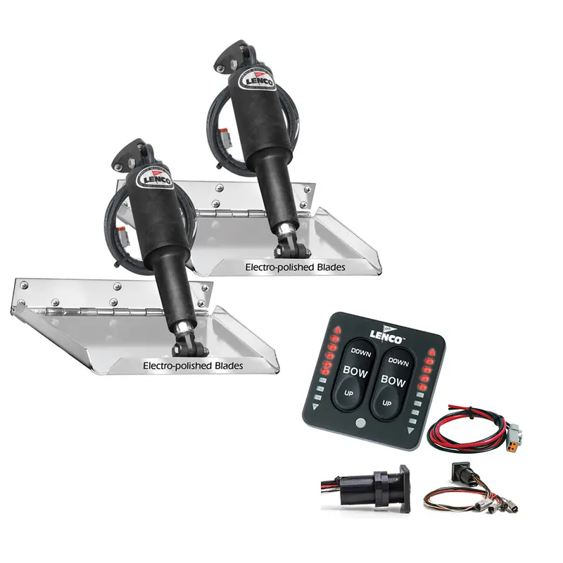 Lenco Rt12X9I 12" X 9" Standard Trim Tab Kit With Integrated Led Indicator Switch – 12V Marine System 1