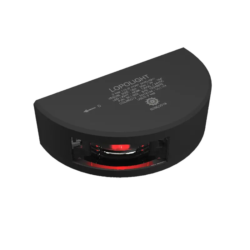 Lopolight 301-002-B Port Sidelight – 2-Nautical-Mile Range, Vertical Red Fixture With Black Housing 1