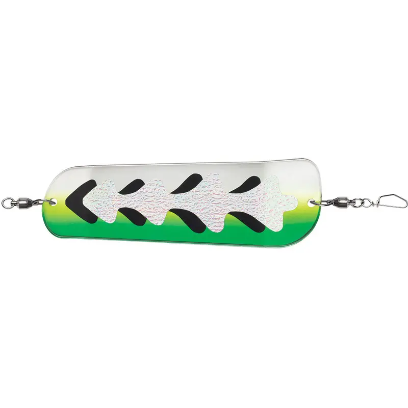 Luhr-Jensen Money Roll Flasher – 8.25-Inch Glow Biohazard Pattern, Night-Fishing Ready 1