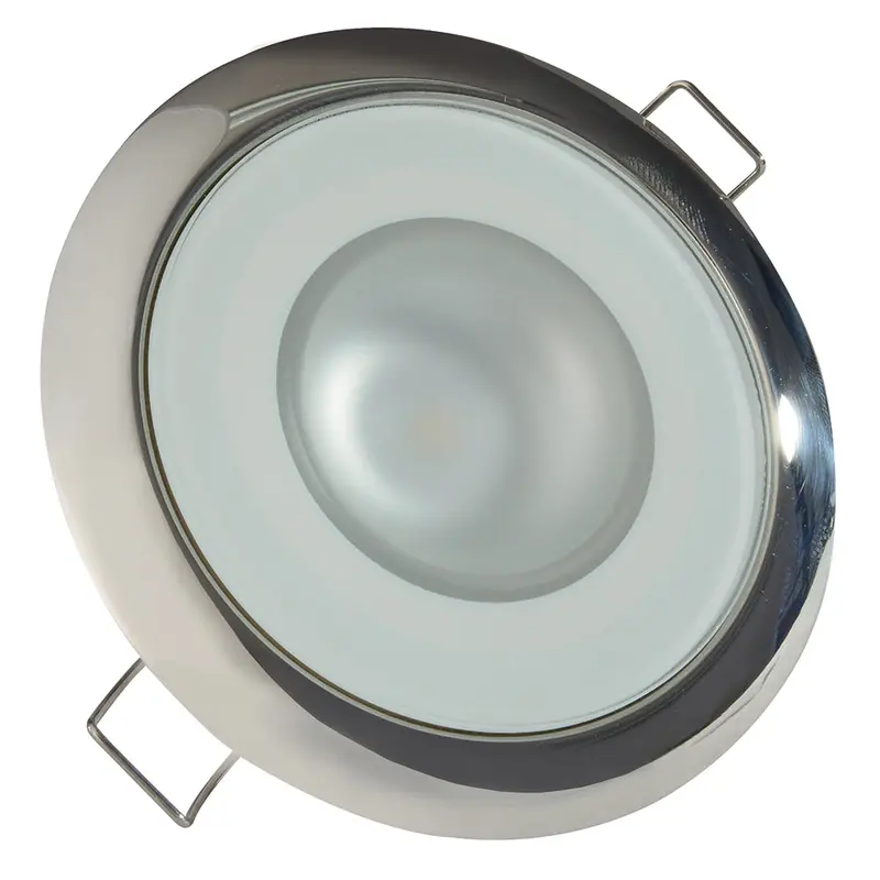 Lumitec Mirage Flush-Mount Downlight – Warm White Dimmable Led With Glass Lens & Polished Stainless Bezel 1