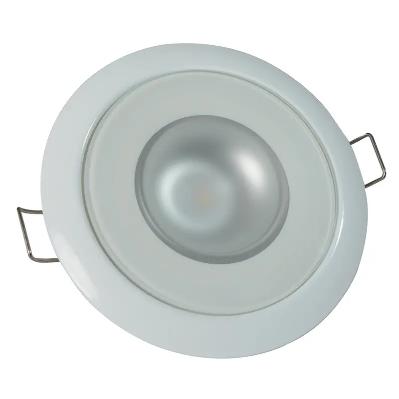 Lumitec Mirage Flush-Mount Downlight – Warm White Dimmable Led With Glass Lens & White Bezel 1
