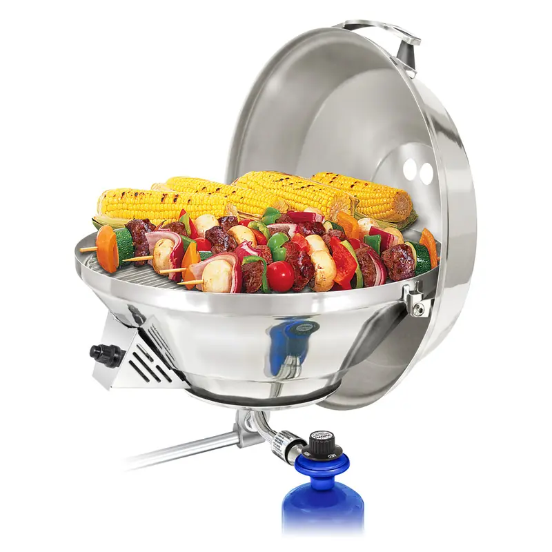 Magma Marine Party-Size 3-Burner Gas Grill – 17-Inch Kettle Design [A10-217-3] 1