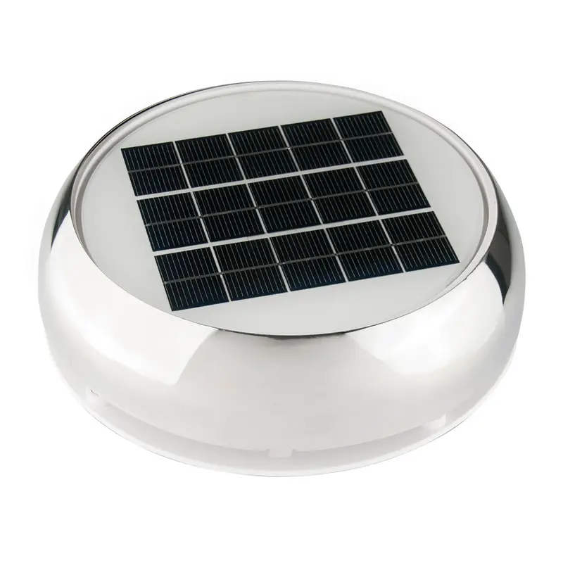 Marinco N20804S Solar-Powered Vent – 4-Inch Day/Night Stainless Steel Roof Vent 1