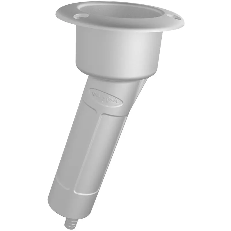Mate Series 15-Rod Drainable Cup Holder – Round Top, White Plastic (Model P1015Dw) 1