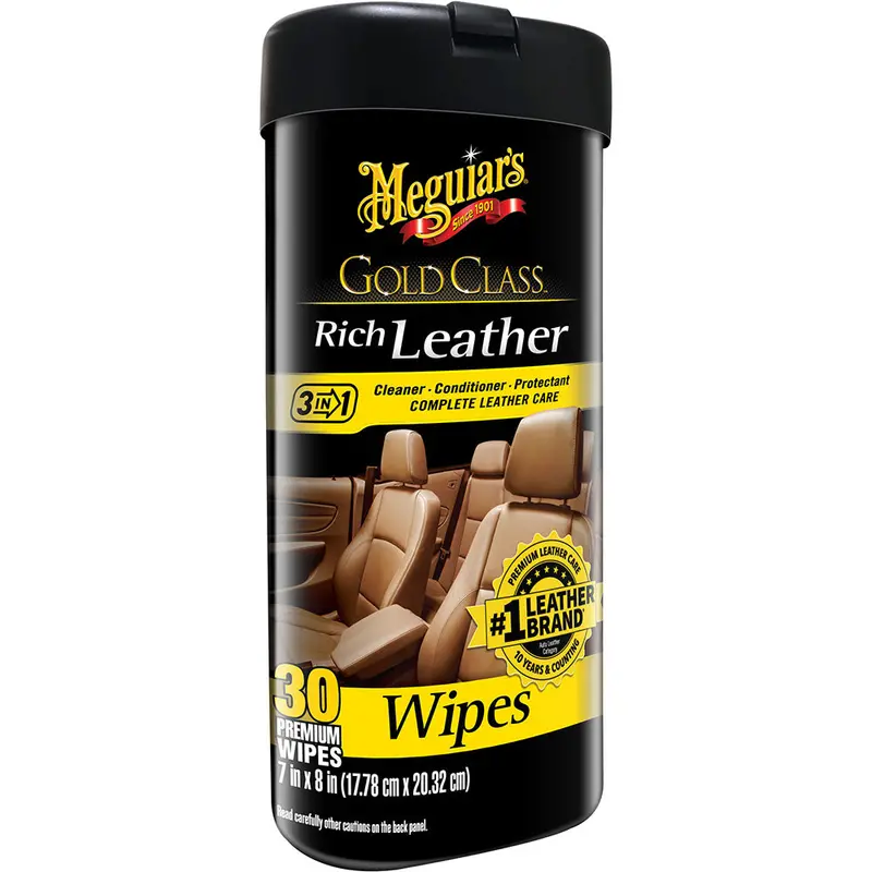 Meguiar’S Gold Class Rich Leather Cleaner & Conditioner Wipes – Single Pack 1