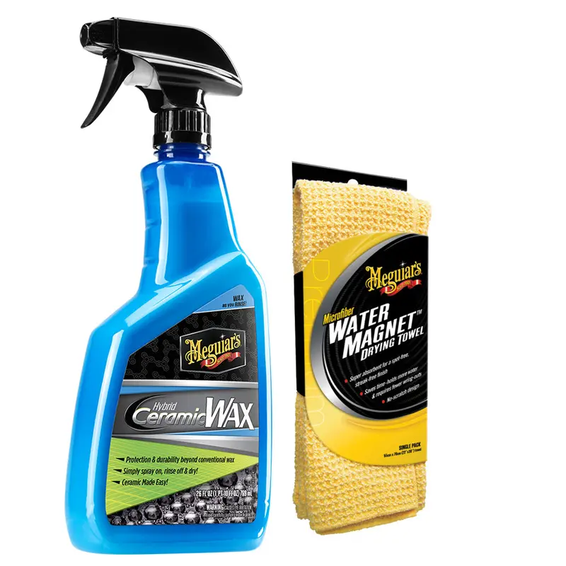 Meguiar’S Hybrid Ceramic Wax & Water Magnet Microfiber Drying Towel Combo (22" X 30") [G190526-X2000Kit] 1
