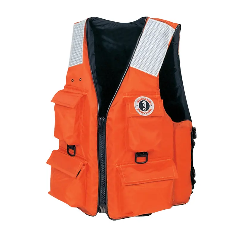 Mustang 4-Pocket Flotation Vest – High-Visibility Orange, Xl Size 1
