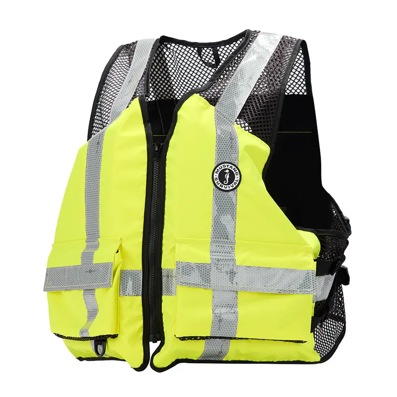 Mustang Industrial Hi-Visibility Mesh Safety Vest — Yellow-Green, Size S/M [Mv1254T3-239-S/M-279] 1