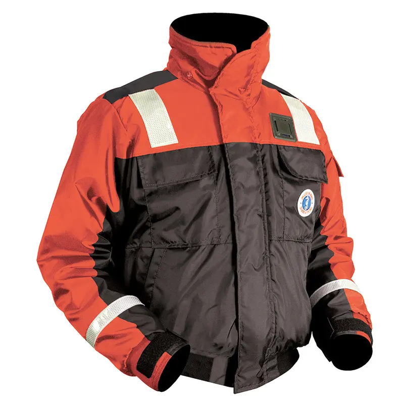 Mustang Mj6214T1-33-Xl-206 Orange/Black Flotation Bomber Jacket With Reflective Tape – Xl 1