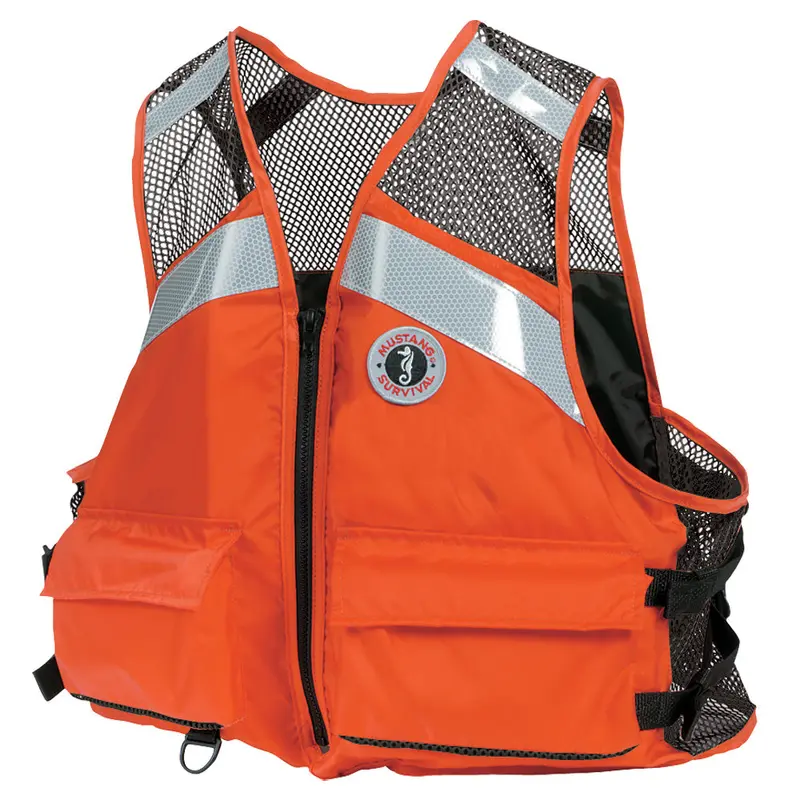 Mustang Mv1254T1 Industrial Mesh Work Vest – High-Visibility Orange, Size 4Xl/5Xl 1