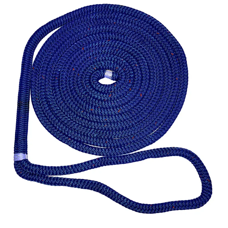 New England Ropes 1/2-Inch Double Braid Dock Line – Blue With Tracer, 15-Foot Length, C5053-16-00015 1